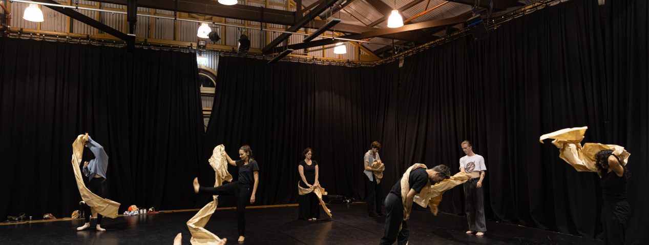 Workshop with Keila Terencio, 2024 Responsive Residency, puppetry & movement based workshop; The Drill Hall, Sydney; photo: Katje Ford.