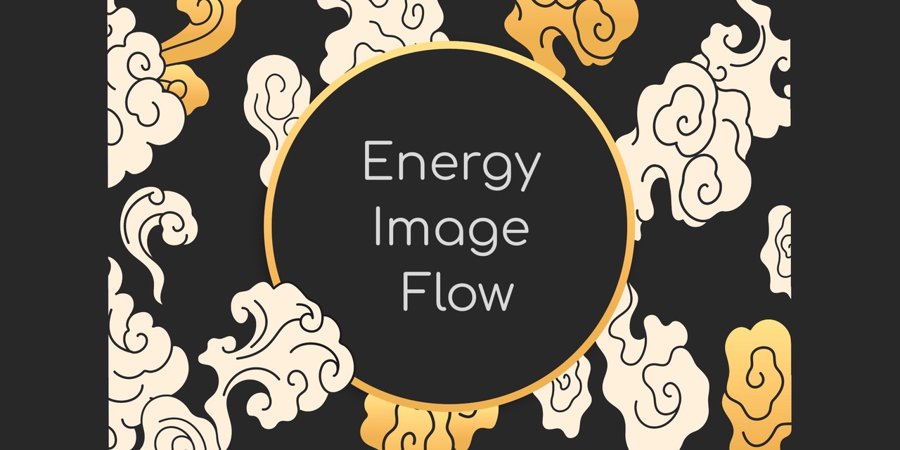 Flyer for Critical Practice workshop series with the words 'Energy Image Flow' written inside a circle.